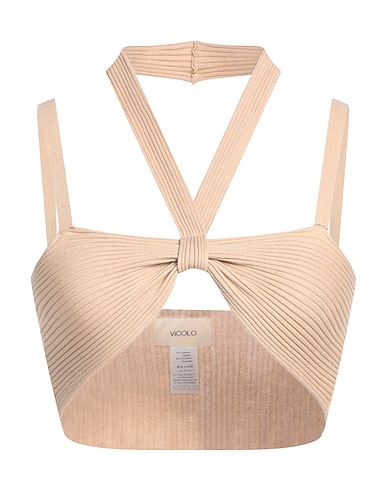 VICOLO Crop top Sabbia 70% Viscosa, 30% Poliestere