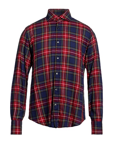 TINTORIA MATTEI 954 Checked shirt Red 52% Cotton, 48% Tencel™
