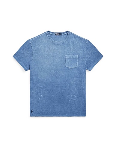 POLO RALPH LAUREN Basic T-Shirt CLASSIC FIT JERSEY POCKET T-SHIRT
 Hellblau 100% Baumwolle