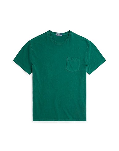 POLO RALPH LAUREN Basic T-shirt CLASSIC FIT JERSEY POCKET T-SHIRT
 Emerald green 100% Cotton