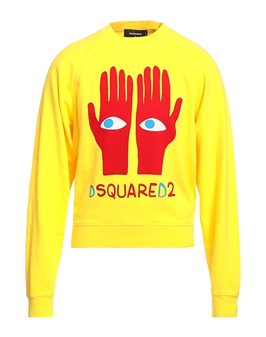 DSQUARED2 Sweatshirt Yellow 100% Cotton, Elastane