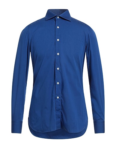 ROSSOPURO Solid color shirt Blue 100% Cotton