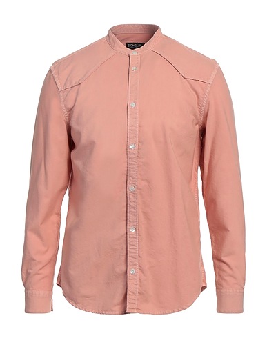 DONDUP Solid color shirt Salmon pink 100% Cotton