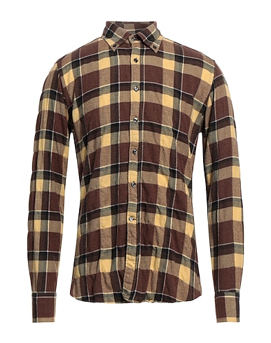 TINTORIA MATTEI 954 Checked shirt Brown 100% Cotton