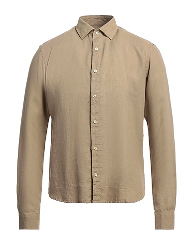 ROSSOPURO Chemise de couleur unie Kaki 100% Lin