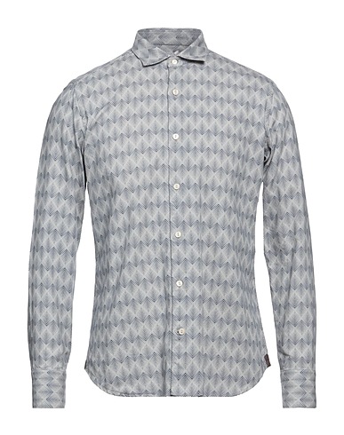 TINTORIA MATTEI 954 Patterned shirt Slate blue 100% Cotton
