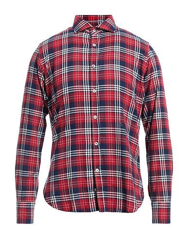 MP MASSIMO PIOMBO Checked shirt Red 100% Cotton