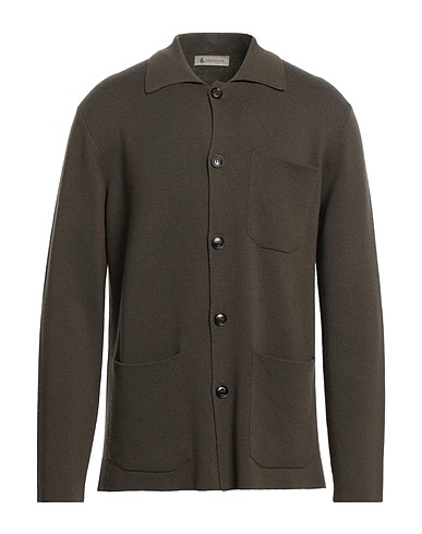 PIACENZA CASHMERE 1733 Solid color shirt Military green 100% Virgin Wool