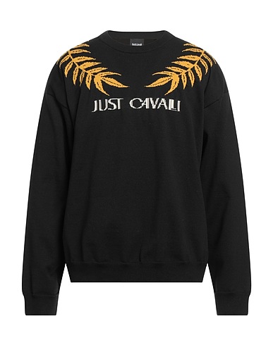 JUST CAVALLI Jumper Black 53% Polyamide, 47% Cotton