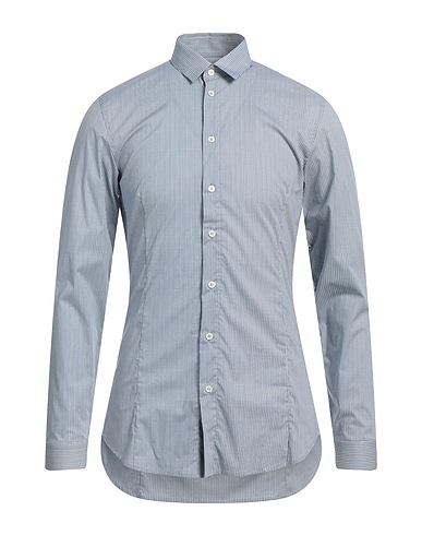 PATRIZIA PEPE Striped shirt Light blue 97% Cotton, 3% Elastane