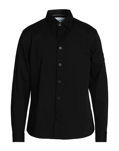 CALVIN KLEIN JEANS Camicia tinta unita Nero 97% Cotone, 3% Elastan