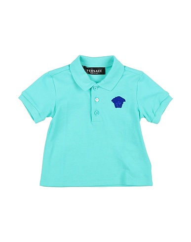 VERSACE YOUNG Poloshirt Tūrkis 100% Baumwolle, Viskose
