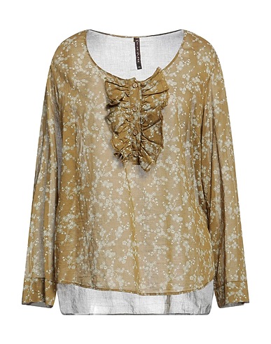 MANILA GRACE Top Verde militare 100% Cotone