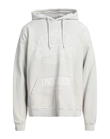 DSQUARED2 Hooded track jacket  Light grey 100% Cotton