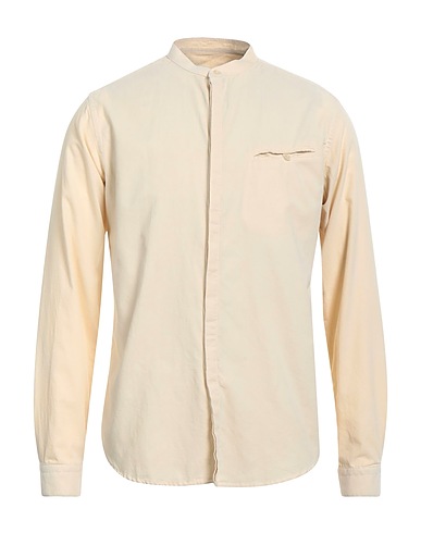 DEUXIEME Einfarbiges Hemd Beige 100% Baumwolle