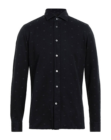 MASTRICAMICIAI Patterned shirt Black 100% Cotton
