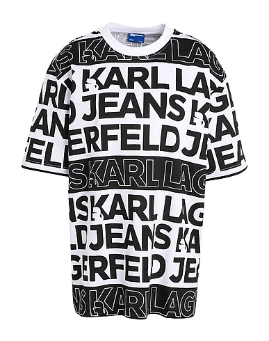 KARL LAGERFELD JEANS T-shirt KLJ AOP SSLV TEE White 100% Organic cotton