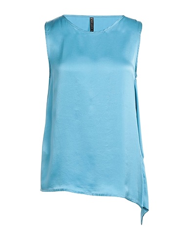 MANILA GRACE Silk top Sky blue 100% Silk