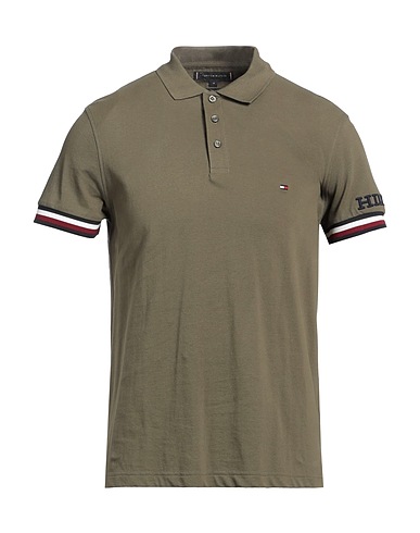 TOMMY HILFIGER Polo shirt Military green 100% Cotton