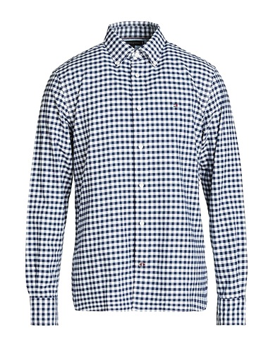 TOMMY HILFIGER Kariertes Hemd Marineblau 100% Baumwolle