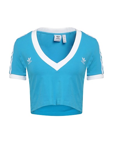 ADIDAS ORIGINALS Crop top Azure 93% Cotton, 7% Elastane