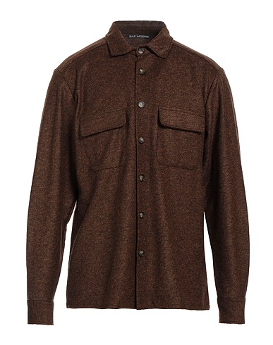 RAF MOORE Patterned shirt Brown 50% Polyester, 45% Wool, 5% Other Fibres