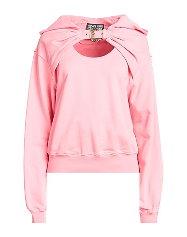 VERSACE JEANS COUTURE Hooded sweatshirt Pink 100% Cotton, Elastane