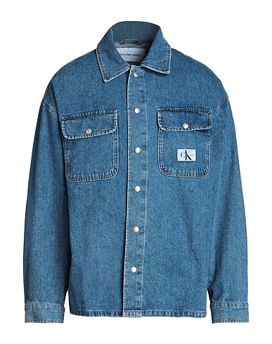 CALVIN KLEIN JEANS Denim shirt Blue 100% Cotton