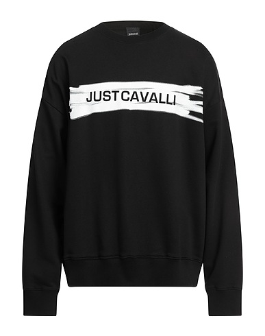 JUST CAVALLI Sweatshirt Black 100% Cotton, Elastane