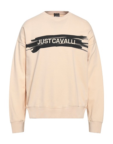 JUST CAVALLI Sweat-shirt Beige 100% Coton, Élasthanne