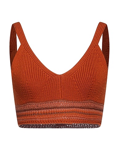 FORTE_FORTE Crop top Cuoio 88% Lana Vergine, 5% Lana mohair, 3% Poliammide, 3% Cotone, 1% Elastan