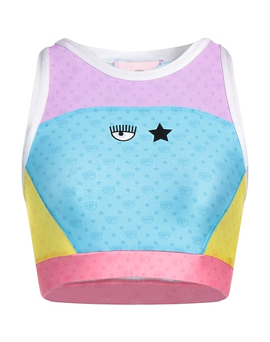 CHIARA FERRAGNI Crop top Azure 80% Polyamide, 20% Elastane