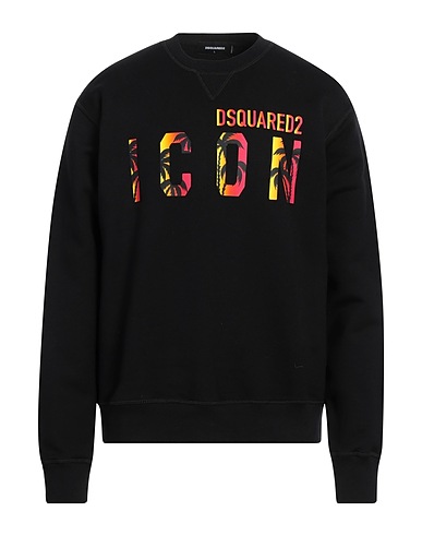 DSQUARED2 Felpa Nero 100% Cotone, Elastan