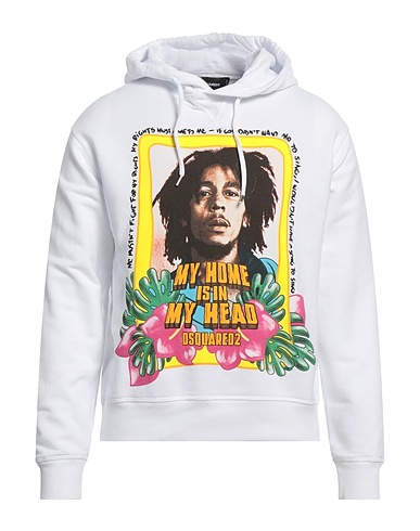 DSQUARED2 Hooded track jacket  White 100% Cotton