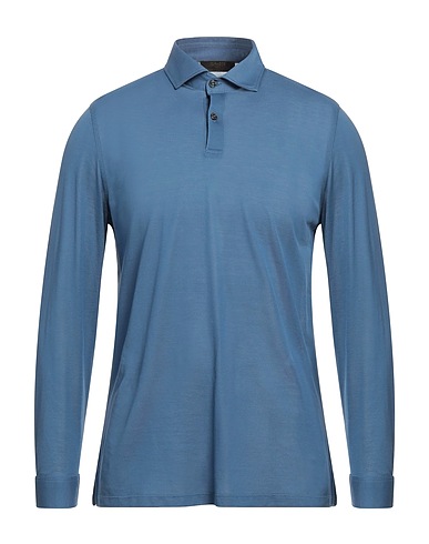 MOORER Polo shirt Pastel blue 100% Cotton