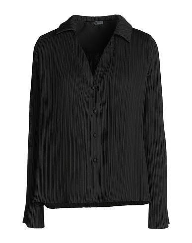 8 by YOOX Hemden und Blusen einfarbig PLEATED LONG SLEEVE BLOUSE Schwarz 100% Recyceltes Polyester