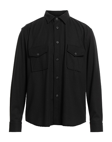 PORTOFIORI Camicia tinta unita Nero 64% Poliestere, 33% Viscosa, 3% Lycra®