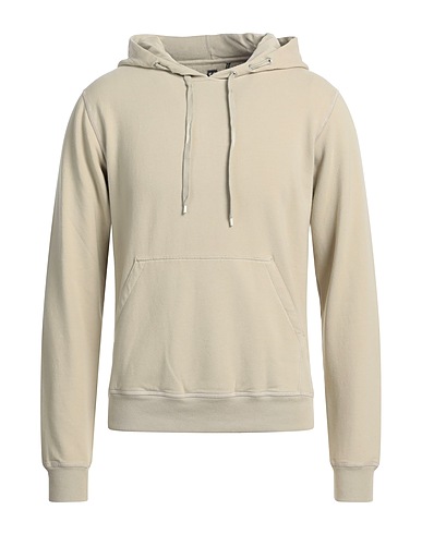 KEN BARRELL Hooded track jacket  Beige 90% Cotton, 10% Elastane