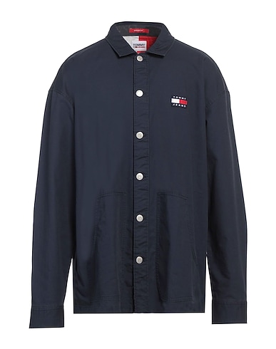 TOMMY JEANS Shirts Navy blue 100% Cotton