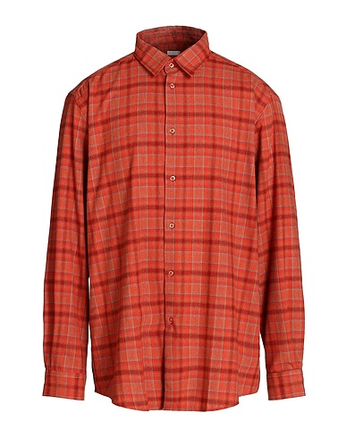8 by YOOX Checked shirt VISCOSE CHECKS OVER-SIZE SHIRT Rust 67% Viscose, 33% Polyester