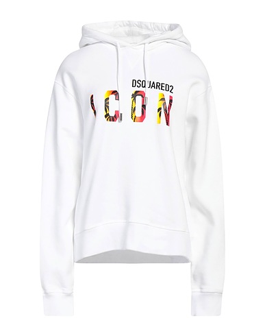 DSQUARED2 Hooded track jacket  White 100% Cotton