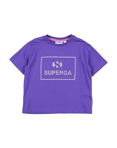 SUPERGA T-shirt Viola 100% Cotone