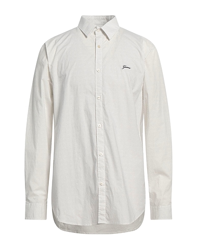 GUESS Patterned shirt White 97% Cotton, 3% Elastane