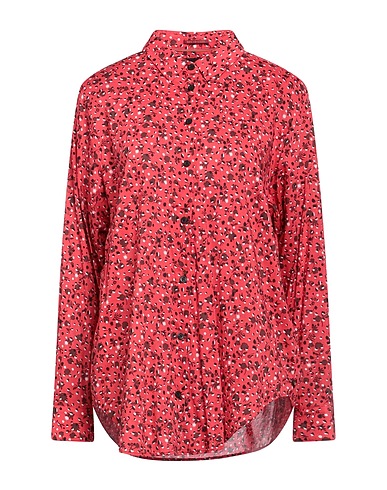 MAISON SCOTCH Floral shirts & blouses Coral 52% Organic cotton, 48% Viscose