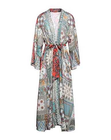 ANJUNA Full-length jacket Sky blue 100% Cotton