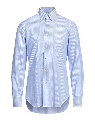 BARBA Napoli Camicia a righe Blu chiaro 58% Lino, 42% Cotone
