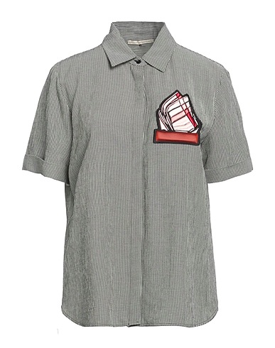 MARCO DE VINCENZO Checked shirt Black 57% Viscose, 43% Polyester, Triacetate, Elastane, Polyurethane