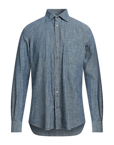 GLANSHIRT Denim shirt Blue 100% Cotton