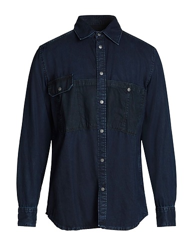 DIESEL Solid color shirt Navy 100% Lyocell