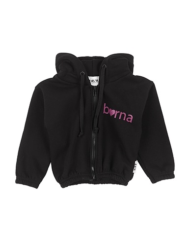 BERNA Hooded track jacket  Black 65% Cotton, 35% Polyester